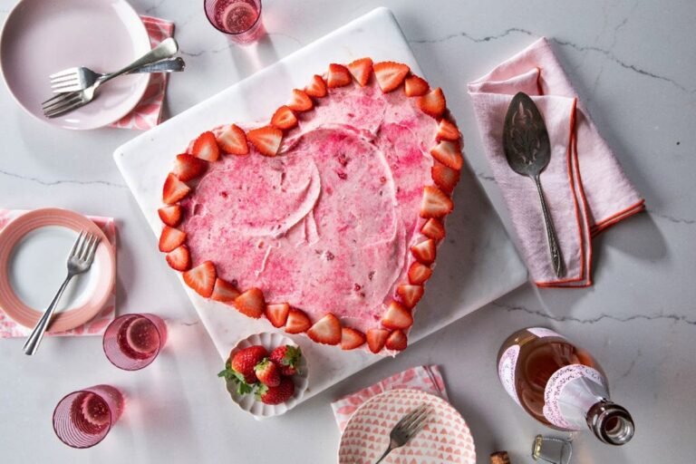 Heart Shaped Cake for Valentine's Day Treats